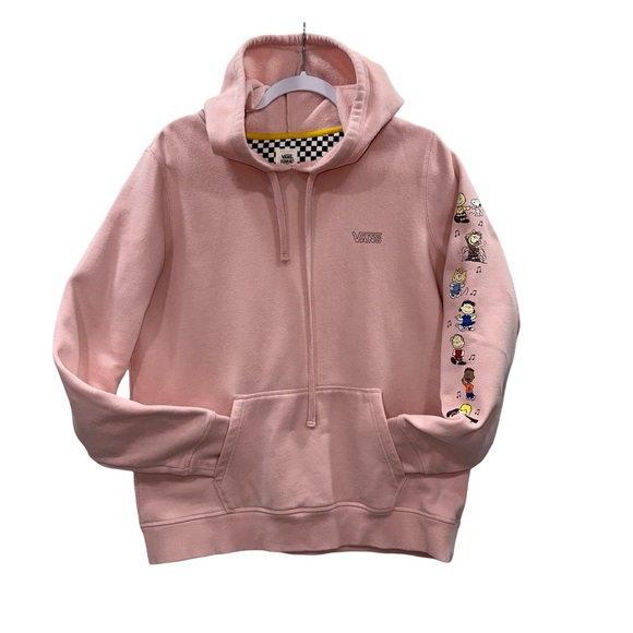 Vans x Peanuts Collab Womens XL Hooded Sweatshirt Pink Graphic Long Sleeves - Picture 5 of 16
